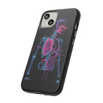 Neon Anatomical Skeleton Phone Case | Internal Displacement Art