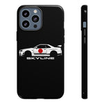R34 Skyline Japanese Flag Race Car Phone Case | JDM GT-R Tough Cover