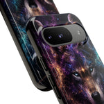 Cosmic Wolf Phone Case, Galaxy Nebula Portrait Tough Cover, Gift