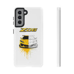 Z06 Corvette Phone Case, Yellow Sketch Reveal Chrome Cover