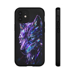 Holographic Wolf Phone Case, Fractured Prism Iridescent Cover