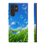 Bubbles Over Grass phone case | Tough Cover