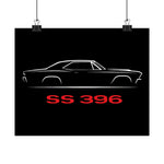 1966 Chevelle SS 396 Poster Classic Muscle Car Wall Art Chevy SS Print Decor