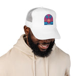 Retro Sunset Palm Paradise Foam Trucker Hat | 80s Vaporwave Beach Cap