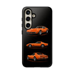 C3 Corvette Art Phone Case Orange, Three-View Vector Cover, Gift