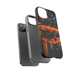 Orange Daytona Phone Case, Rainy City Night Muscle Car Tough Cover