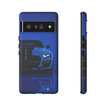 Blue Mustang Art Phone Case, GT500 American Muscle Car Tough Cover for Men