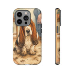 Guilty Basset Hound Phone Case, Muddy Watercolor Art Cover
