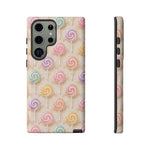 Pastel Swirl Lollipops Tough Case | Candy Pattern Phone Cover