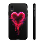 Melting Glitch Heart Neon Phone Case