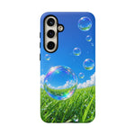 Bubbles Over Grass phone case | Tough Cover