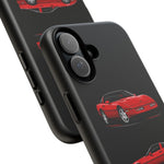 C4 Corvette Art Phone Case Red, Three-View Vector Cover, Gift