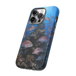 Snapper Reef Phone Case, Sunlit School Ocean Fishing Tough Cover