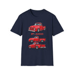 Red 1955 F100 Vintage Truck T-Shirt | Classic Trio Pickup Design