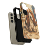 Guilty Basset Hound Phone Case, Muddy Watercolor Art Cover