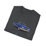 Blue 1963 Galaxie Convertible Illustration T-Shirt | Classic Car Art Tee
