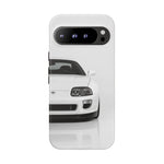 White MK4 Supra Phone Case, Retro 90s JDM Tough Cover for Car Enthusiasts