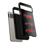 C4 Corvette Art Phone Case Red, Three-View Vector Cover, Gift