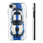 GT500 Phone Case, White Top-Down Painterly Stripe Cover, Gift