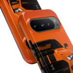 Orange Mustang Art Phone Case, GT500 American Muscle Car Tough Cover for Male