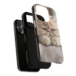 Persian Kitten Phone Case, Sleepy Macro Close-Up Portrait Cover