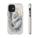 Turkish Angora Cat White Silk Portrait Art Tough Phone Case