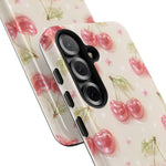 Pink Cherry Pattern Phone Case | Cute Retro Fruit Design