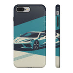 Retro Teal Sports Car C8 phone case | Tough Cases