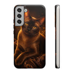 Burmese Golden Sable Portrait Art Tough Phone Case