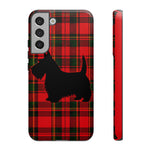 Scottish Terrier Silhouette Plaid Art Tough Phone Case