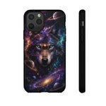 Cosmic Wolf Phone Case, Galaxy Nebula Portrait Tough Cover, Gift