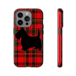 Scottish Terrier Silhouette Plaid Art Tough Phone Case