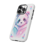 Pastel Panda Phone Case, Glitch Color Block Cover