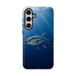 Yellowfin Tuna Phone Case, Deep Blue Water Tough Cover, Gift