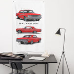 1963 Galaxie 500 Wall Banner Flag 34x56 Classic Car Garage Decor