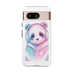 Pastel Panda Phone Case, Glitch Color Block Cover