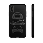RX-7 Blueprint Phone Case | JDM Car Silhouette Tough Cover