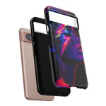 Neon Lightning Face 80s phone case | Tough Case