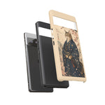 Samurai Cat Phone Case, Cherry Blossom Katana Art Cover