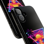 Synthwave Sunset Triangle Phone Case Retro Vaporwave Case