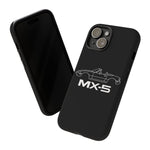 MX-5 Miata White Side Silhouette Tough Phone Case Cover Gift