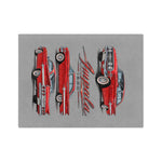 1960 Red Impala Illustration Velveteen Blanket | Classic Car Throw