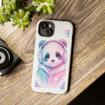Pastel Panda Phone Case, Glitch Color Block Cover