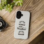 1989 Miata White Triple View Roadster Tough Phone Case Cover