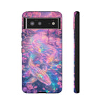 Holographic Koi Cherry Blossom Vaporwave Art Tough Phone Case