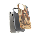 Guilty Basset Hound Phone Case, Muddy Watercolor Art Cover