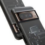 Black 1970 Nova SS Studio Front Tough Phone Case for Muscle Car Fans