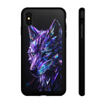 Holographic Wolf Phone Case, Fractured Prism Iridescent Cover