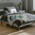 Turquoise 1955 Thunderbird Illustration Blanket | Retro Classic Car Throw