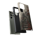 Autumn Temple Steps phone case | Japanese watercolor landscape cover
